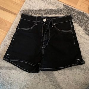 Black shorts with white seams